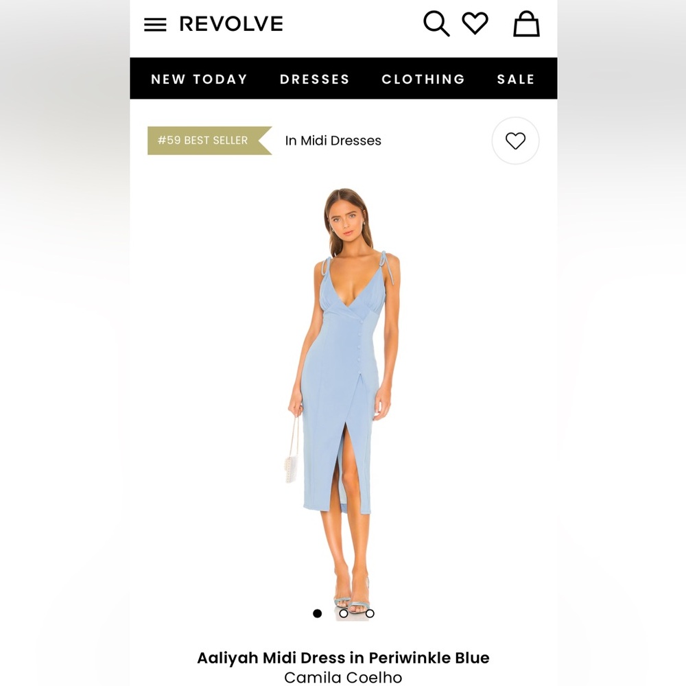 Revolve Camila Coelho Periwinkle Blue Midi Cocktail Dress Small Medium - Picture 2 of 6